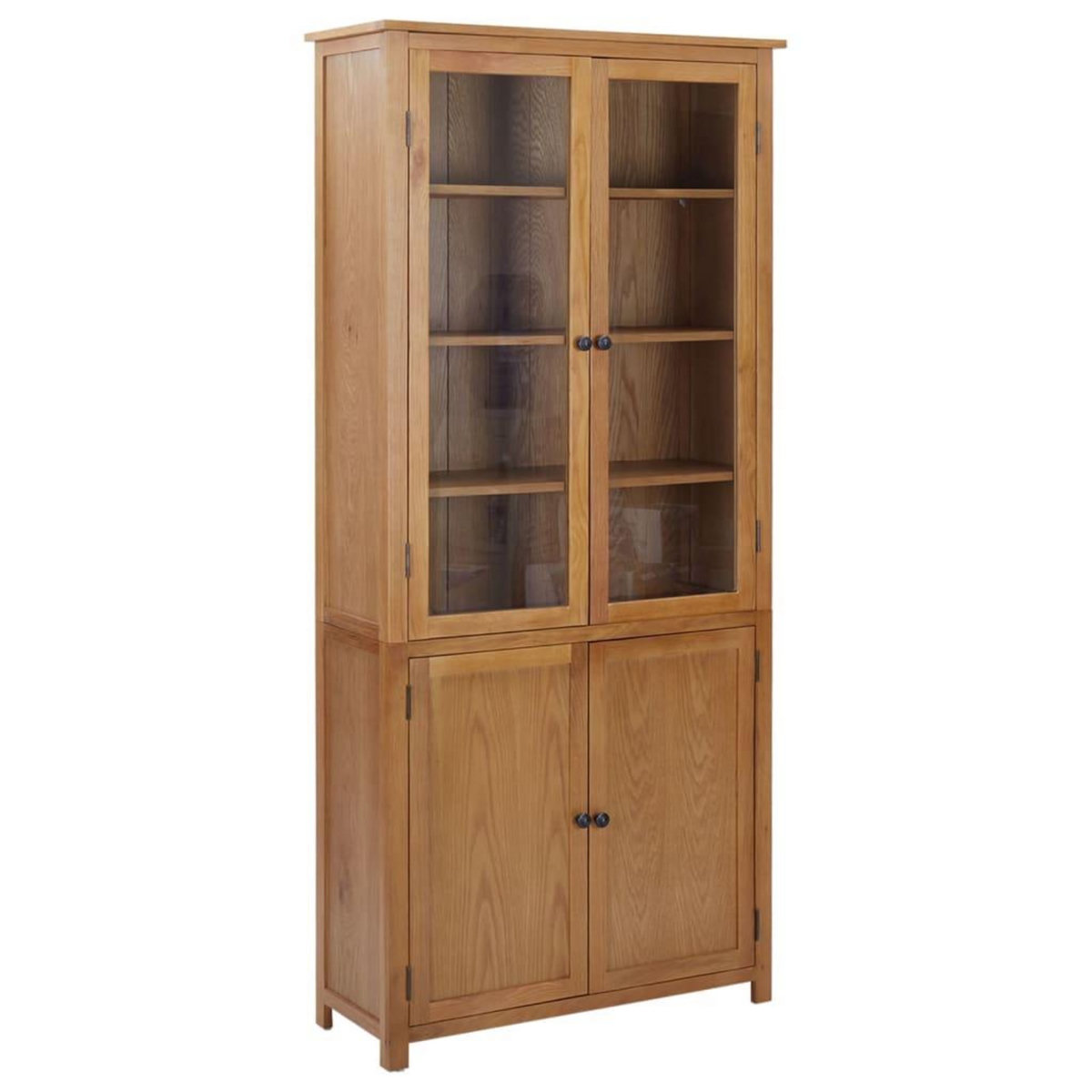 VIDAXL Bibliotheque avec 4 portes 90x35x200 cm Bois de chene et verre
