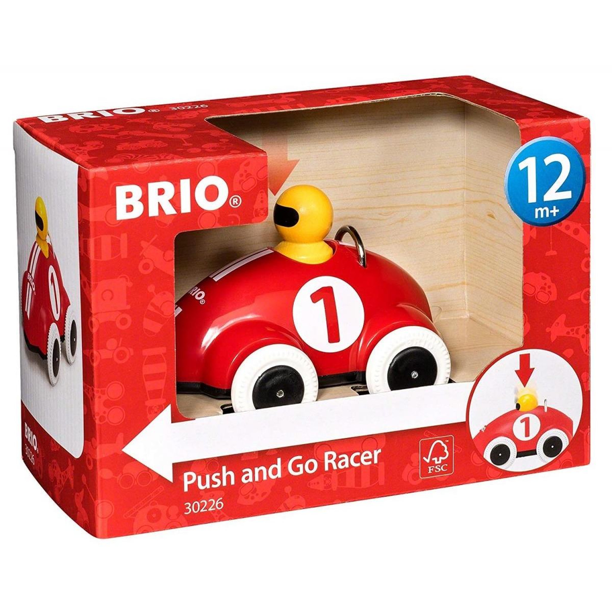 Voir la diapositive 1 : Brio 30226 Voiture de course push and go rouge