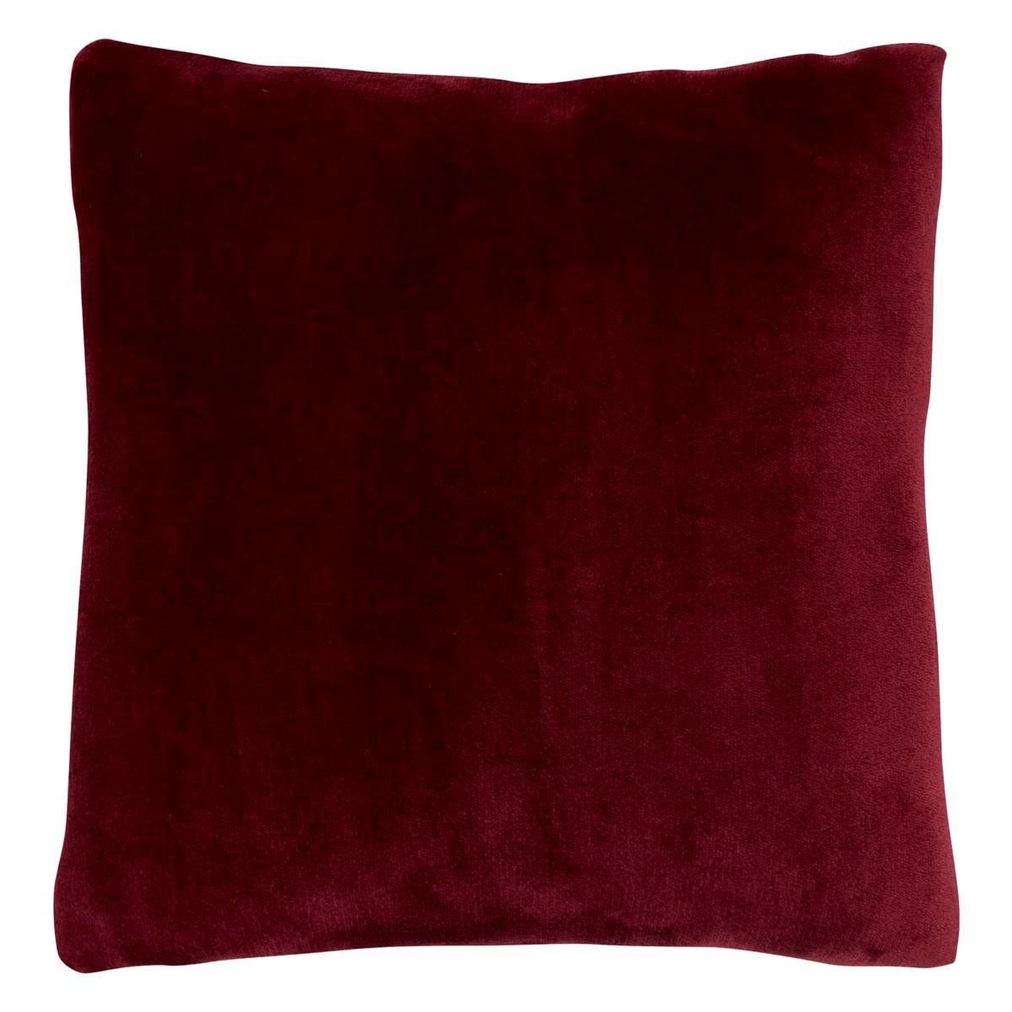 ATMOSPHERA Coussin en flanelle uni  ollis  38x38cm rouge grenat