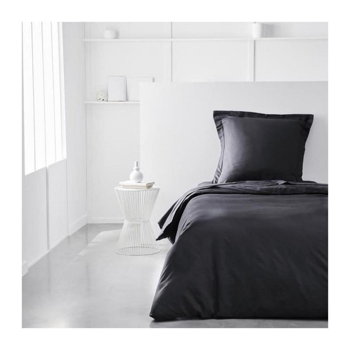 Today Housse de couette TODAY Essential - 140 x 200 cm - 1 personne - 100% Coton uni - Fusain