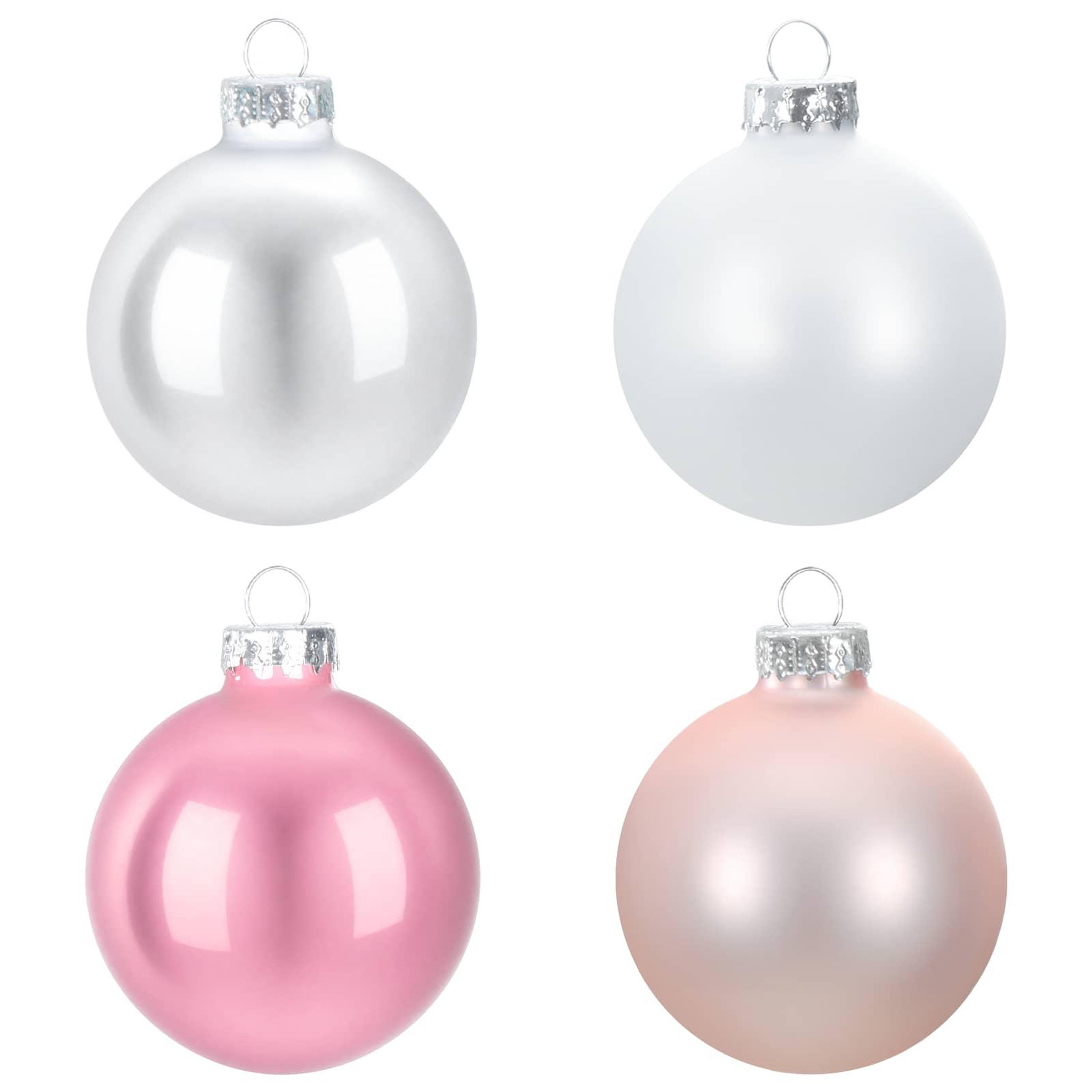Voir la diapositive 4 : VIDAXL Ensemble de boules de Noël 30 pc Rose et blanc 6 cm Polystyrene
