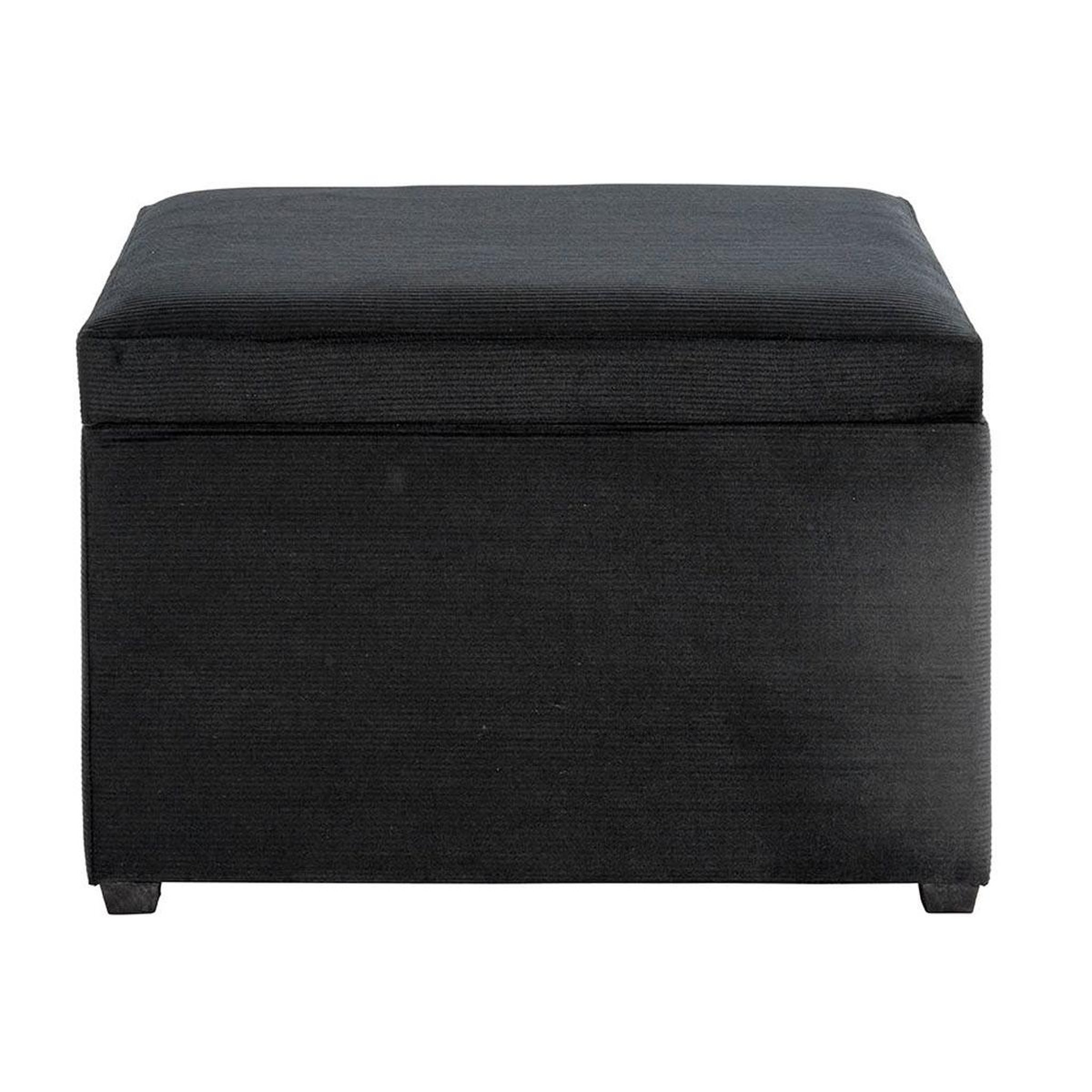 Voir la diapositive 3 : Paris Prix Banc coffre de rangement côtelé  timmy  58cm noir