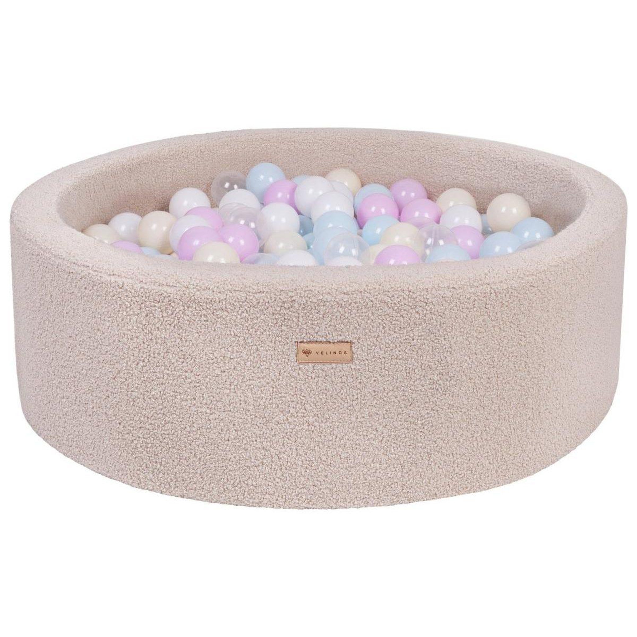 VELINDA Piscine à balles en boucle + 300 balles — cappuccino