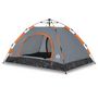 Voir la diapositive 2 : VIDAXL Tente de camping 4 personnes gris et orange liberation rapide