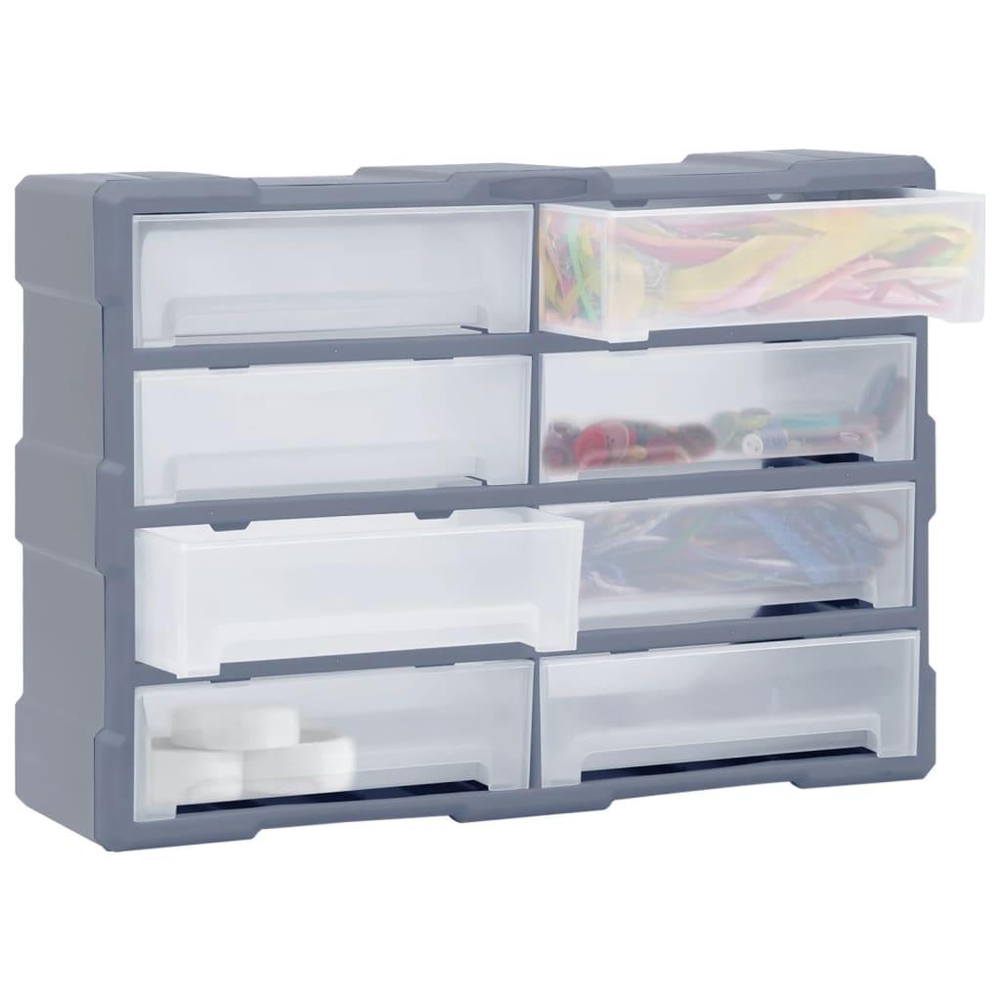 Voir la diapositive 3 : VIDAXL Organisateur multi-tiroirs avec 8 grands tiroirs 52x16x37 cm