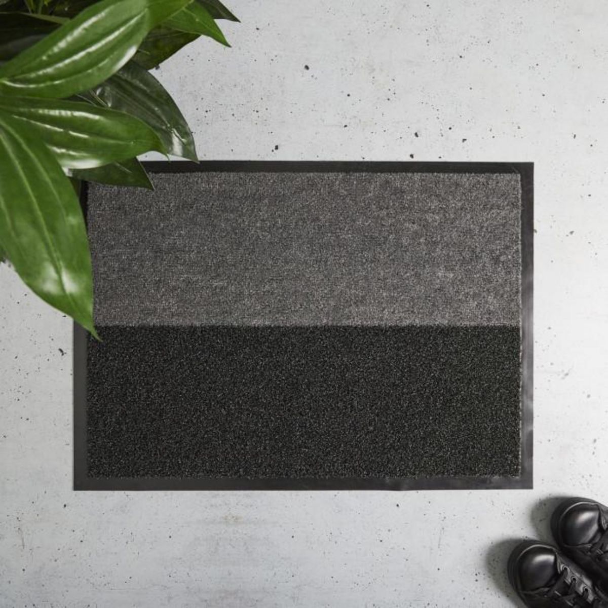 Paris Prix Paillasson Brossant  2 en 1  50x70cm Noir & Gris