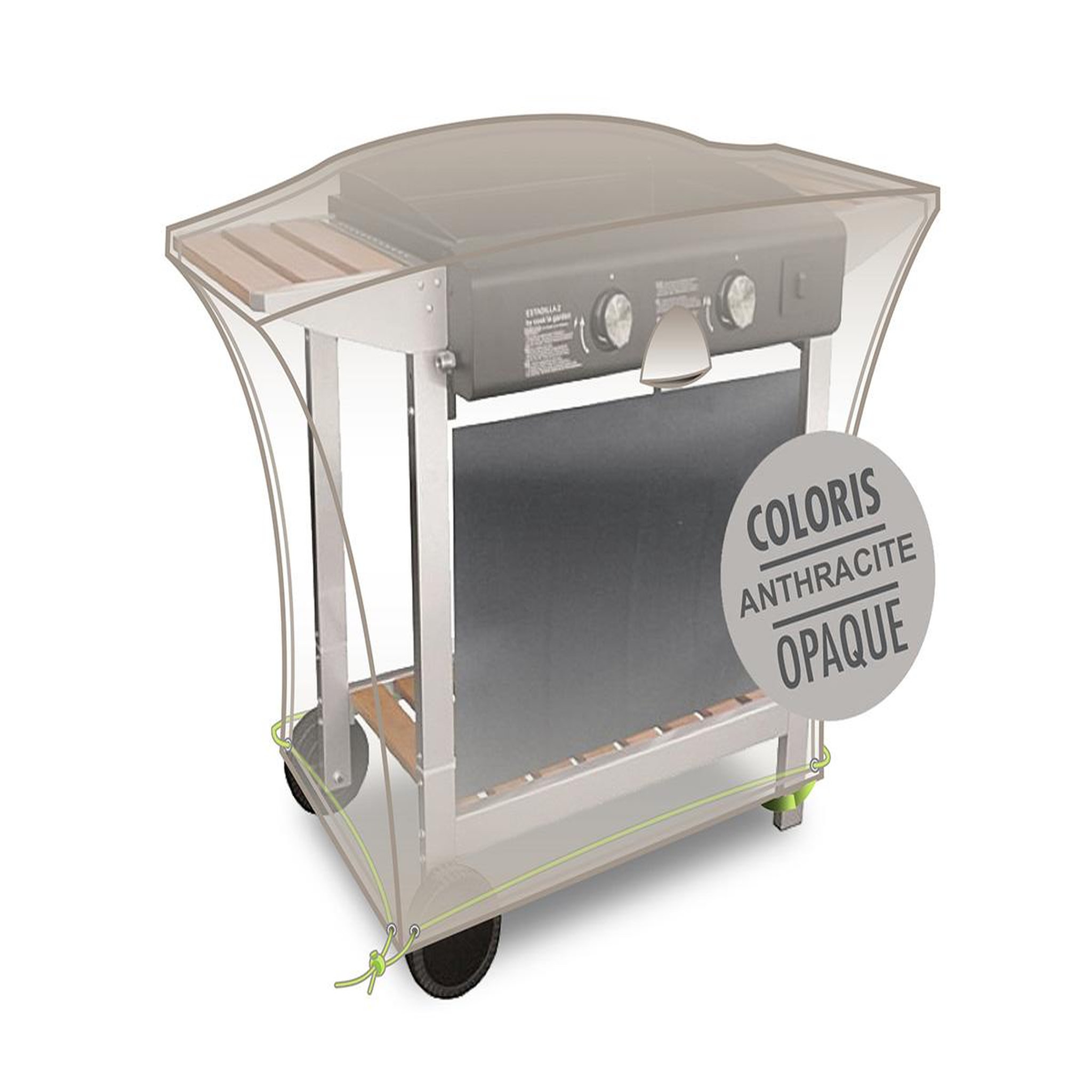 Jardiline Housse pour plancha encastrée sur chariot Cover Air - 110 x 60 x 60 cm - Jardiline