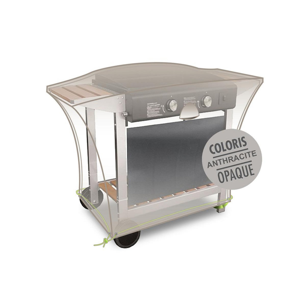 Jardiline Housse pour plancha encastrée sur chariot Cover Air - 110 x 60 x 60 cm - Jardiline
