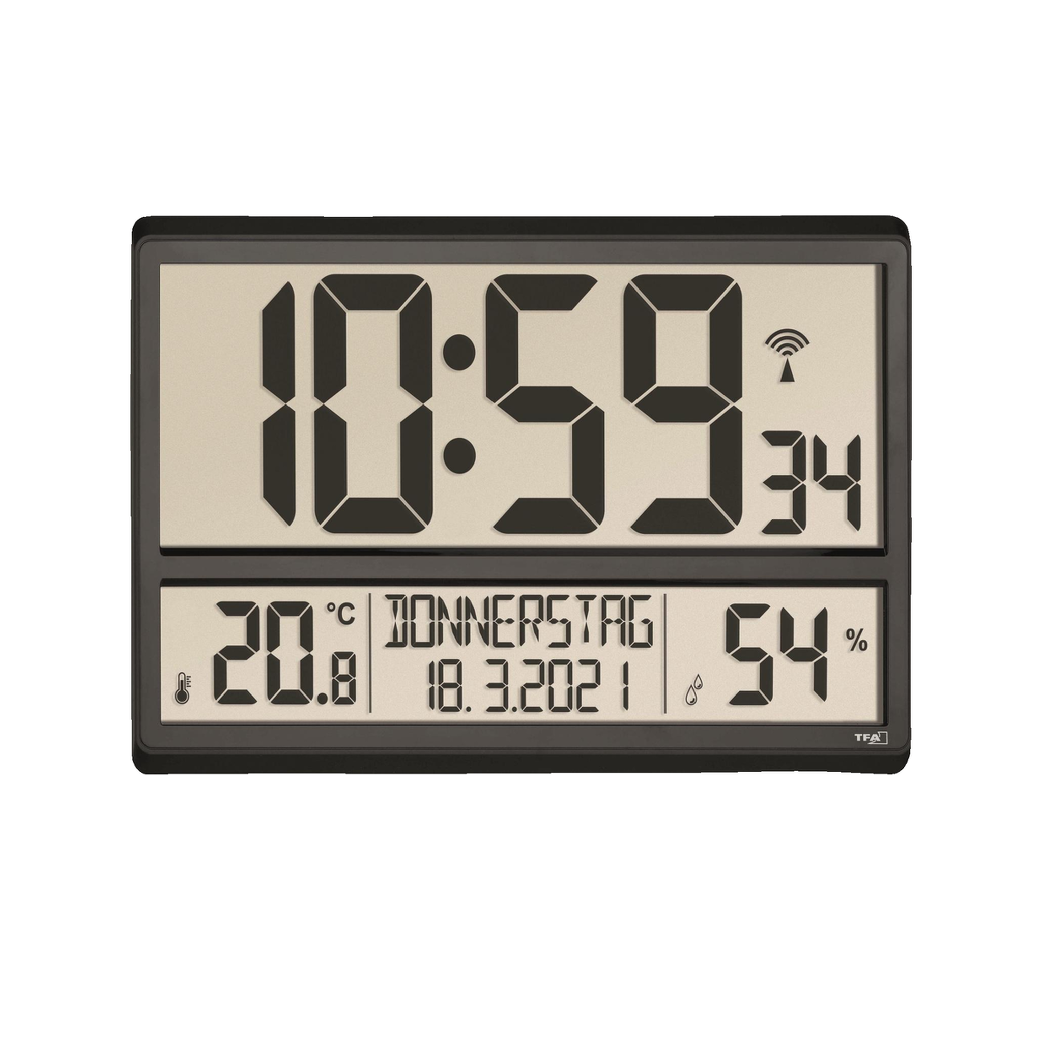 TFA Horloge murale TFA 60.4520.01 couleur noire