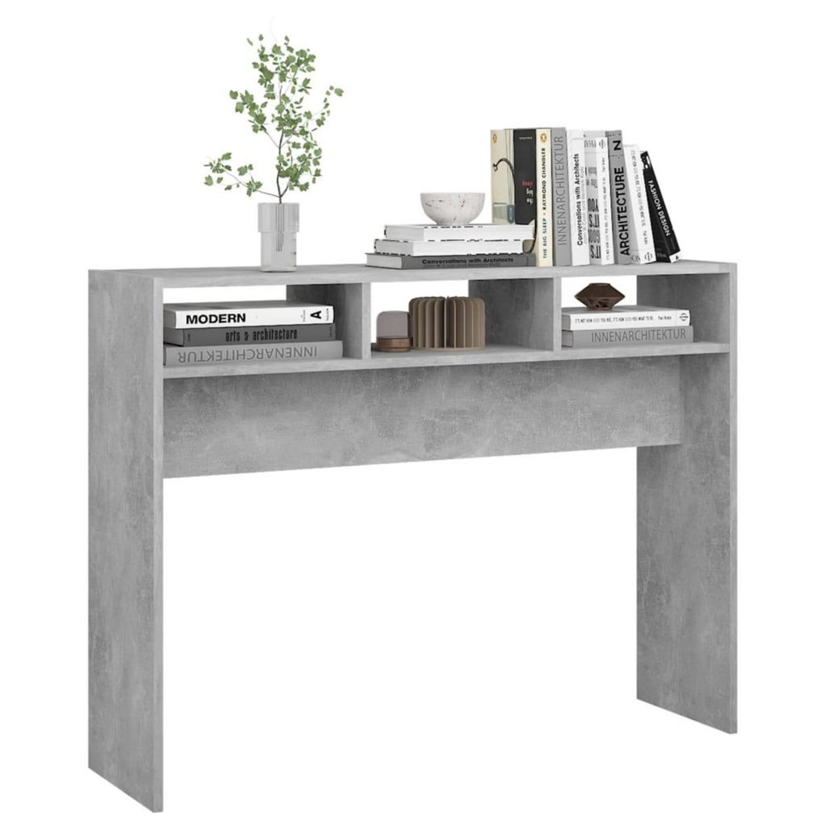 VIDAXL Table console gris beton 105x30x80 cm bois d'ingenierie