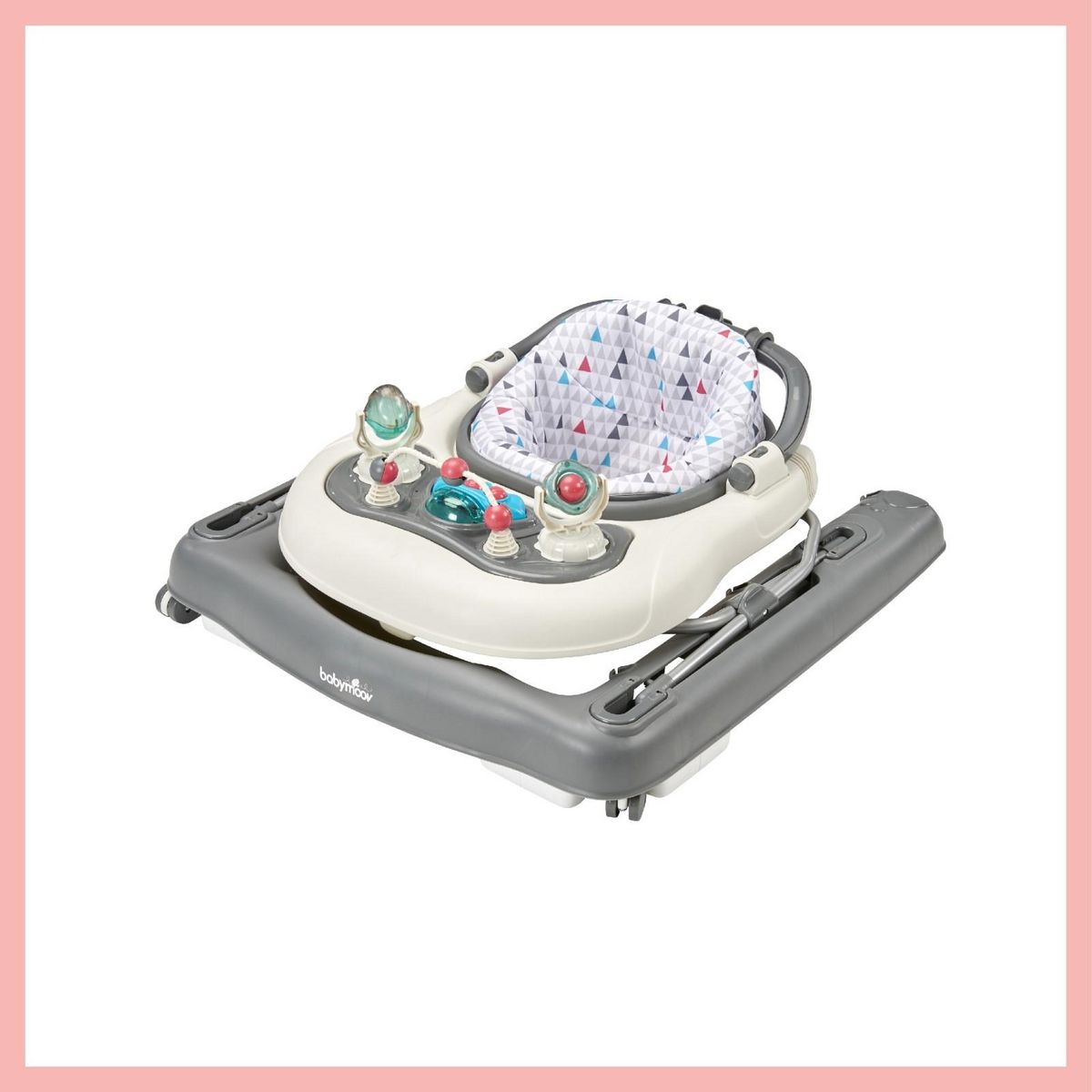 BABYMOOV Trotteur-Pousseur bébé Babymoov - Evolutif - Pliage compact - Musical - Zinc