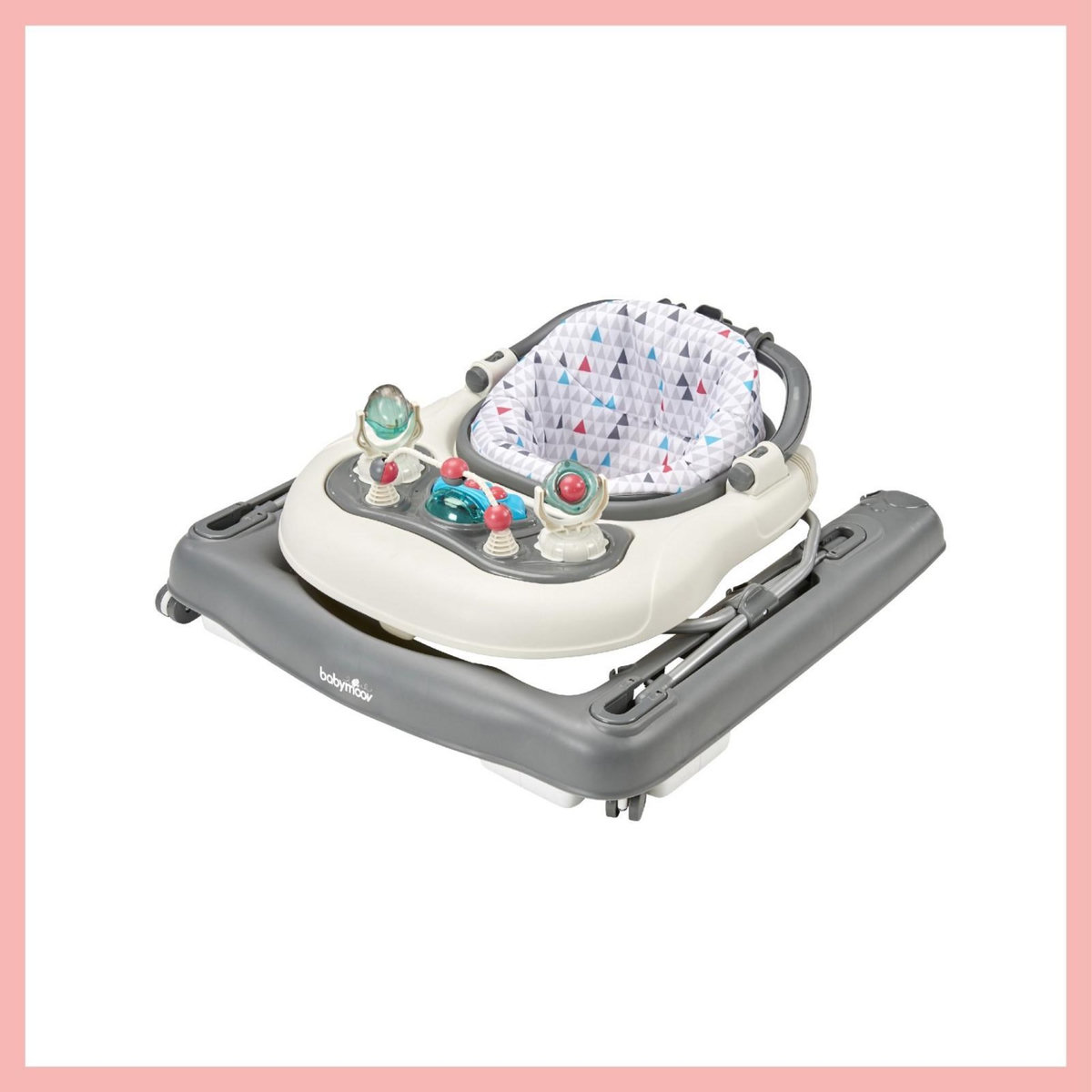 BABYMOOV Trotteur-Pousseur bébé Babymoov - Evolutif - Pliage compact - Musical - Zinc