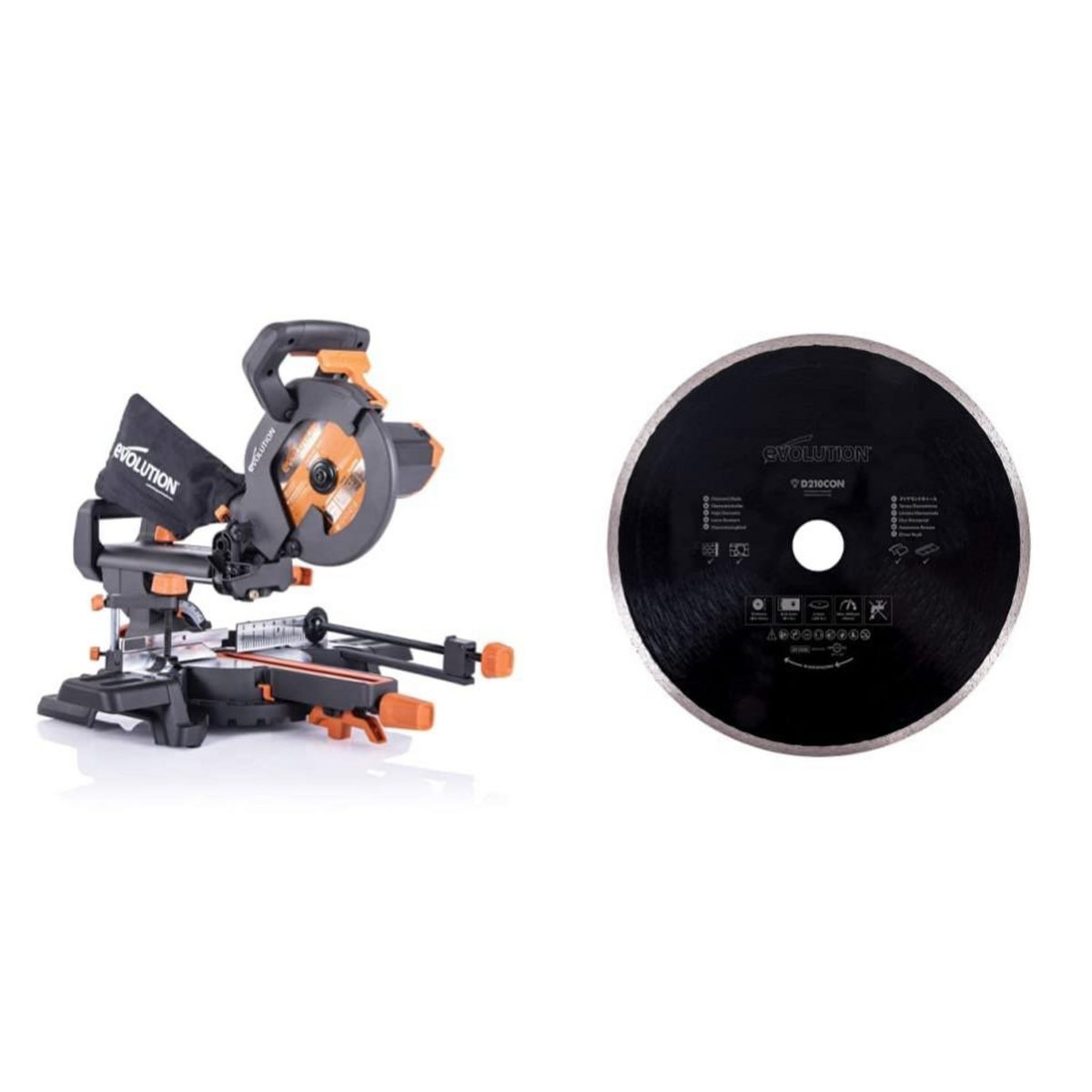 CENTRALE BRICO Scie à onglet radiale R210SMS+ - 210 mm, 1500 W