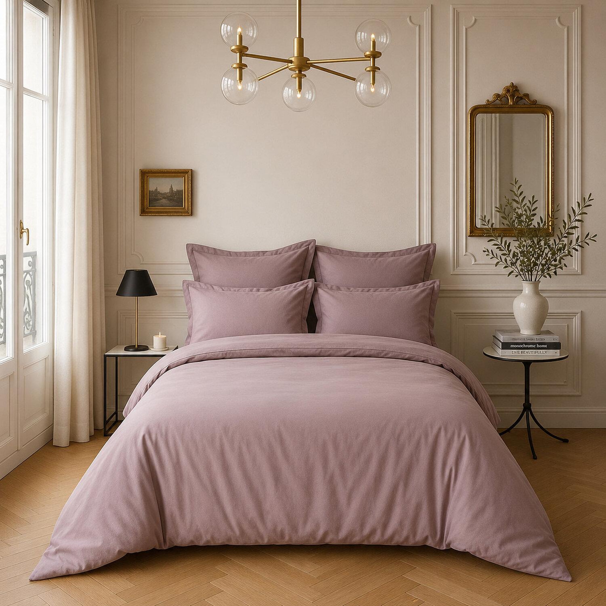 Voir la diapositive 1 : BATON ROUGE Housse de couette 100% satin de coton 105 fils uni