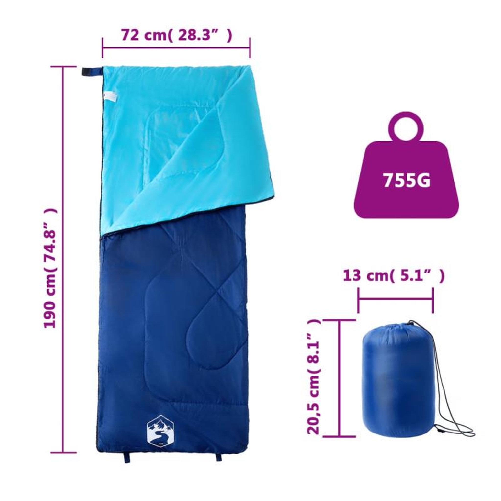 Voir la diapositive 5 : VIDAXL Sac de couchage pour adultes camping 3 saisons