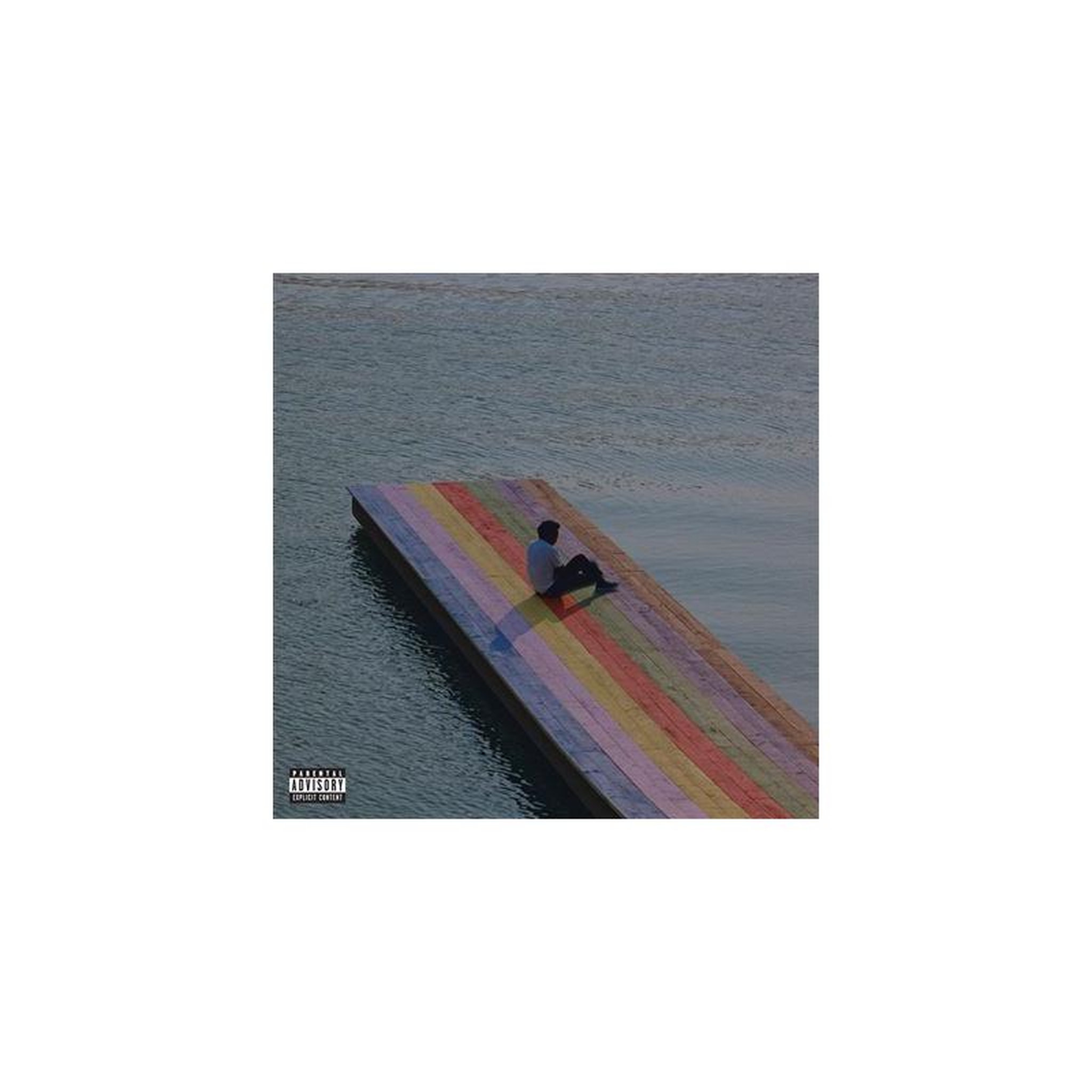 COLUMBIA Vinyle the melodic blue de columbia, pochette bateau sur eau calme, rayures multicolores