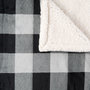 Voir la diapositive 3 : ACTUEL Plaid imprimé carreaux double face flanelle/sherpa 