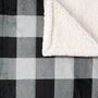 Voir la diapositive 3 : ACTUEL Plaid imprimé carreaux double face flanelle/sherpa 