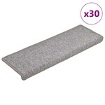 VIDAXL Tapis d'escalier 30 pcs 65x21x4 cm Gris clair