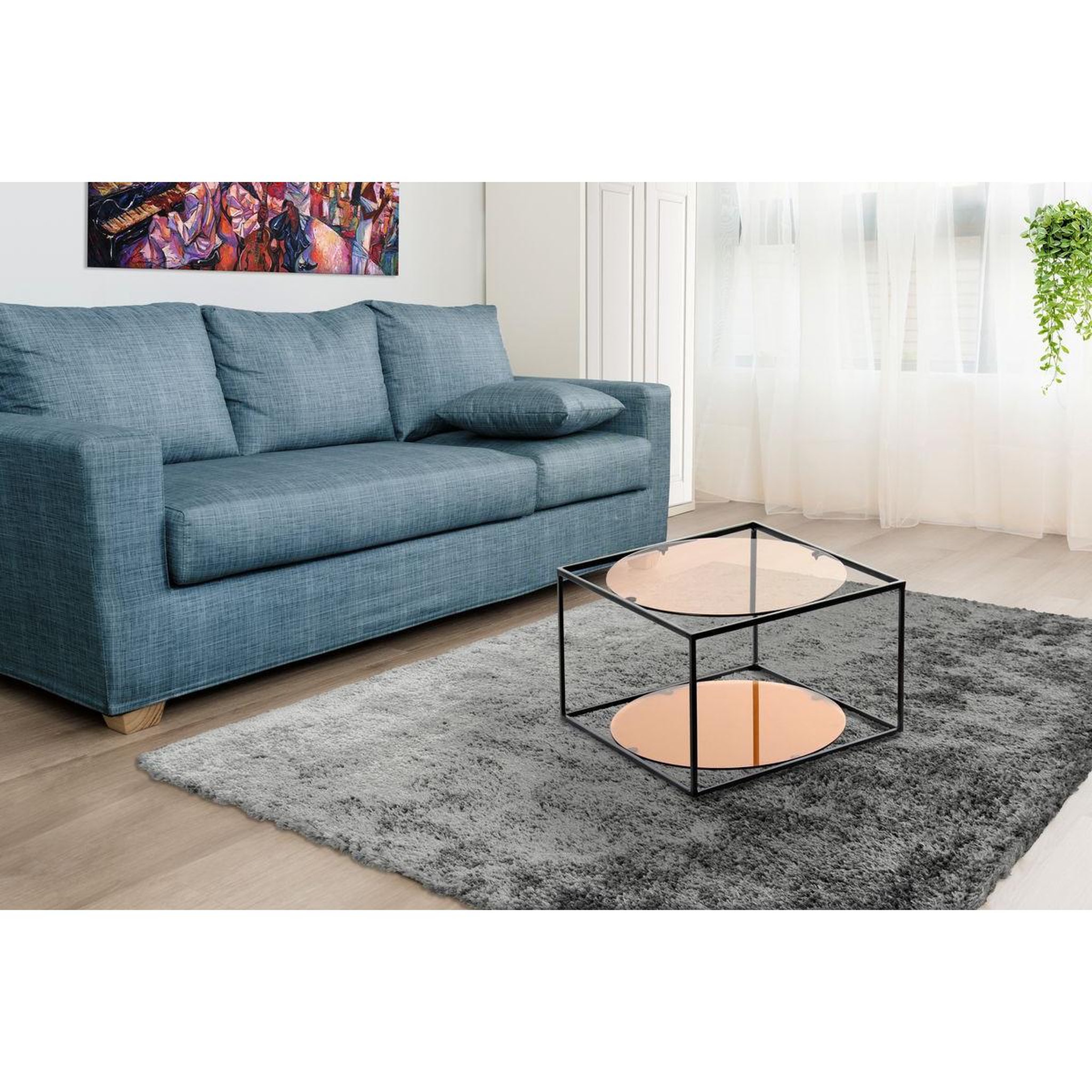 Voir la diapositive 3 : Paris Prix Table d'appoint design  cody  50cm terracotta & noir