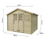 Voir la diapositive 3 : Habitat et Jardin Abri de jardin en bois traité autoclave  Belmont  - 12.53 m² - 34 mm