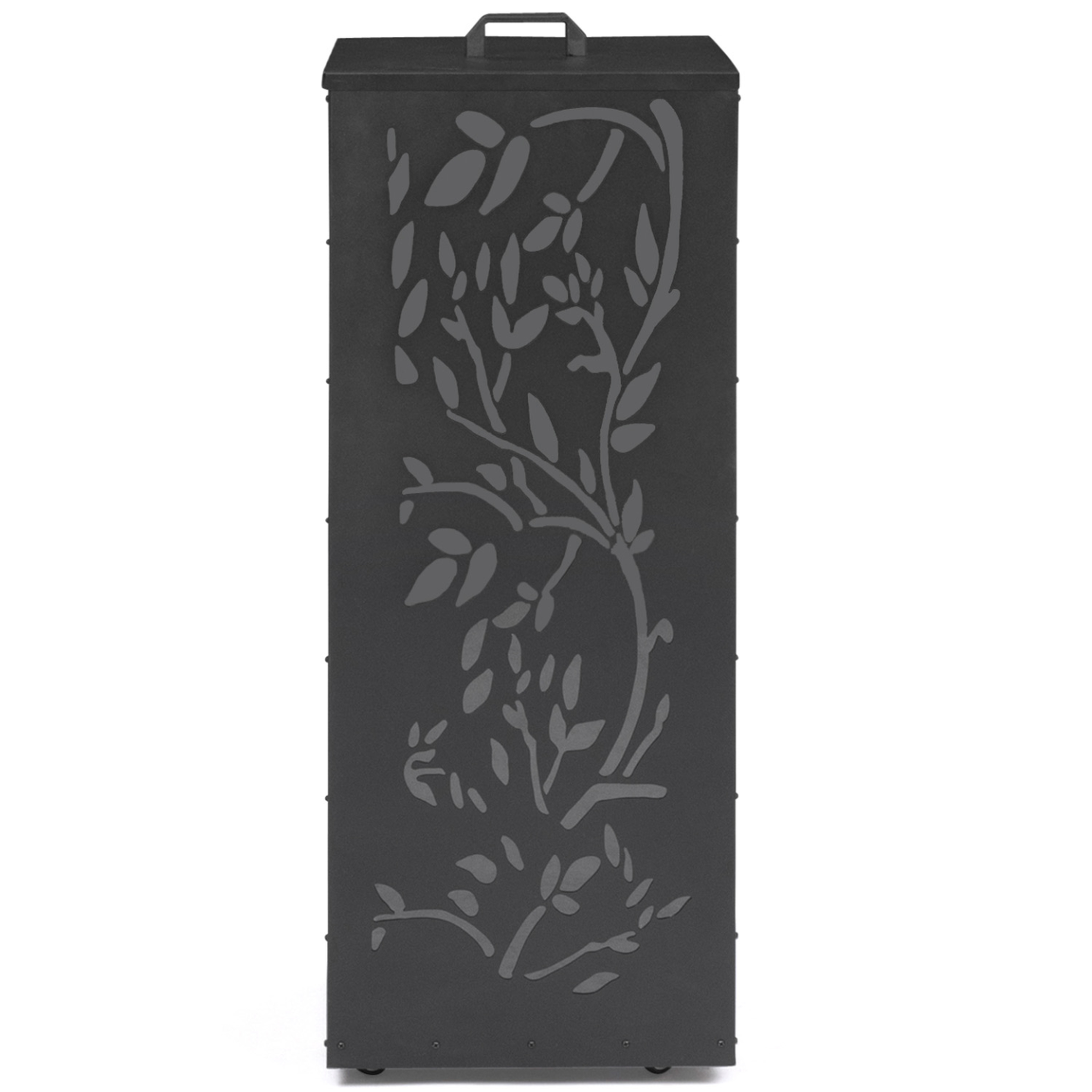 Voir la diapositive 3 : ID MARKET Réservoir à granulés 55 kg noir rangement à pellets 36 x 36 x 87 cm - motif floral