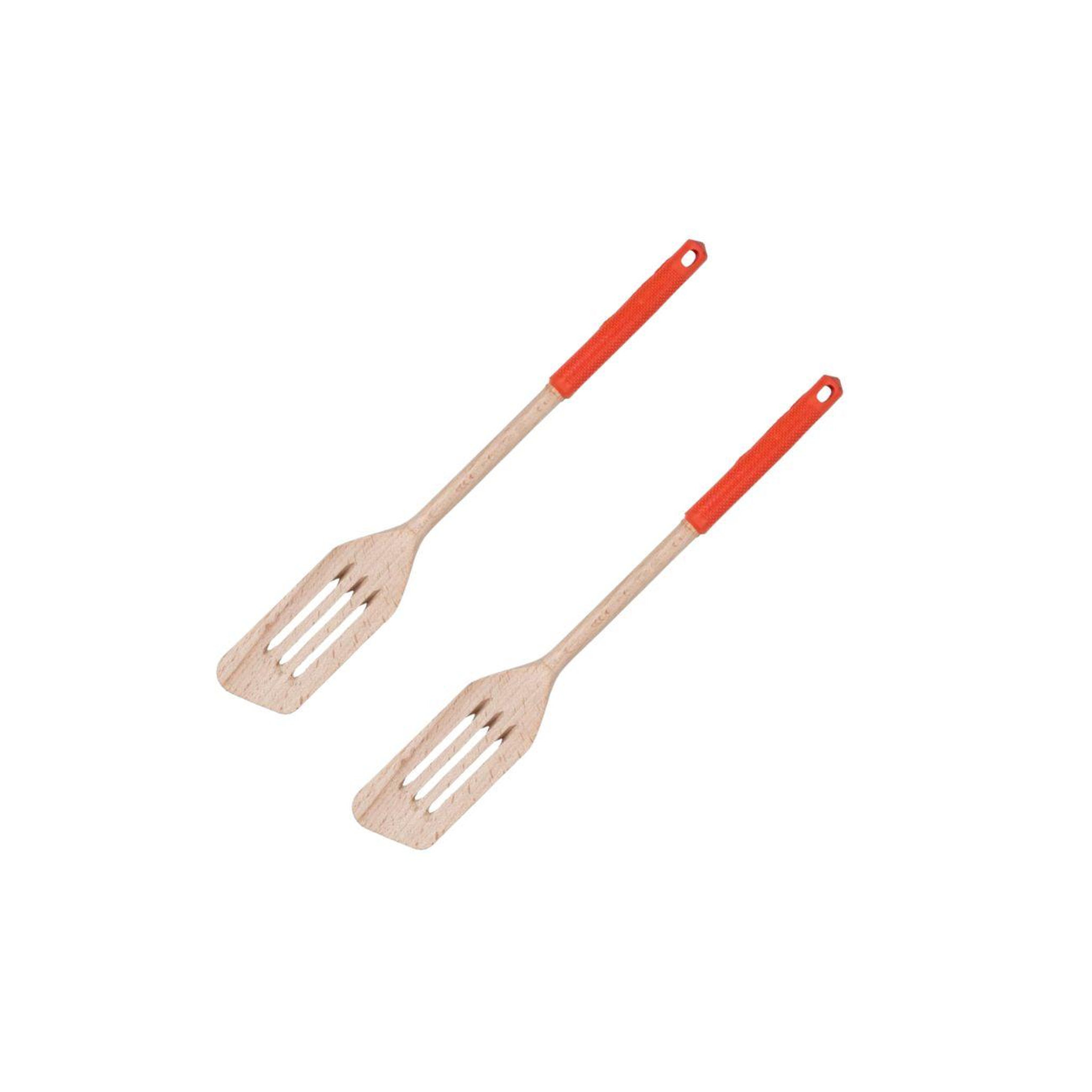 Fackelmann Ensemble de 2 spatules de cuisine ajourée 34 cm fackelmann wood edition