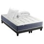 Voir la diapositive 1 : IDLITERIE Ensemble Matelas Ressort 7 zones + Mémoire de forme + Sommier KING STYLE + couette + oreillers - Fabriqué en France