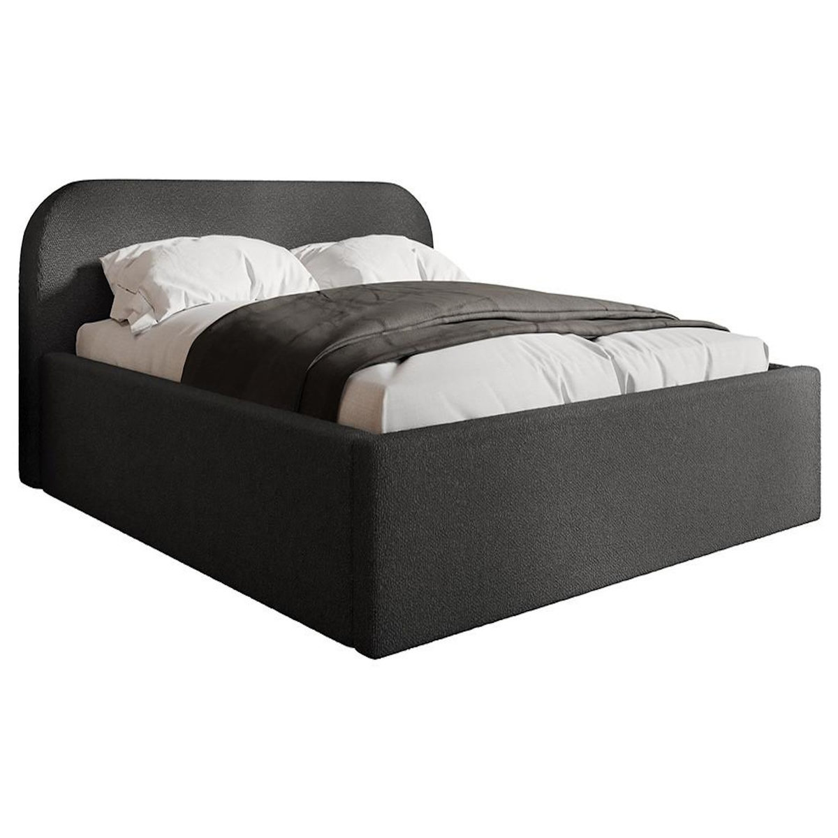 BEST MOBILIER Orane - lit coffre - 140x200 cm - en tissu bouclette