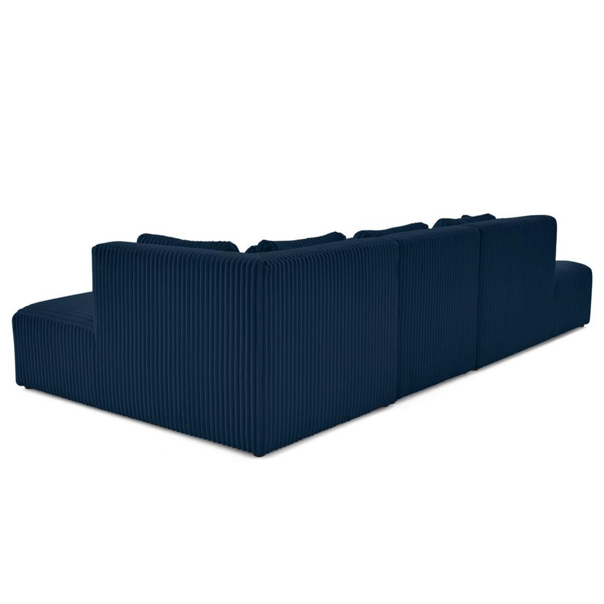 LISA DESIGN Victoire - canapé modulable d'angle droit 5 places en velours côtelé grosses côtes