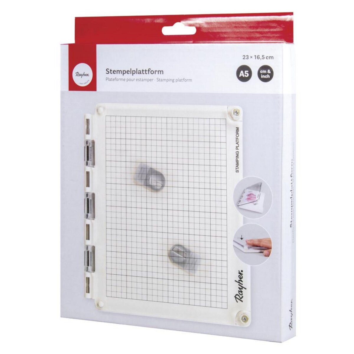 Rayher Plateforme pour estamper A5 (23,5 × 20,5 × 1,8 cm)