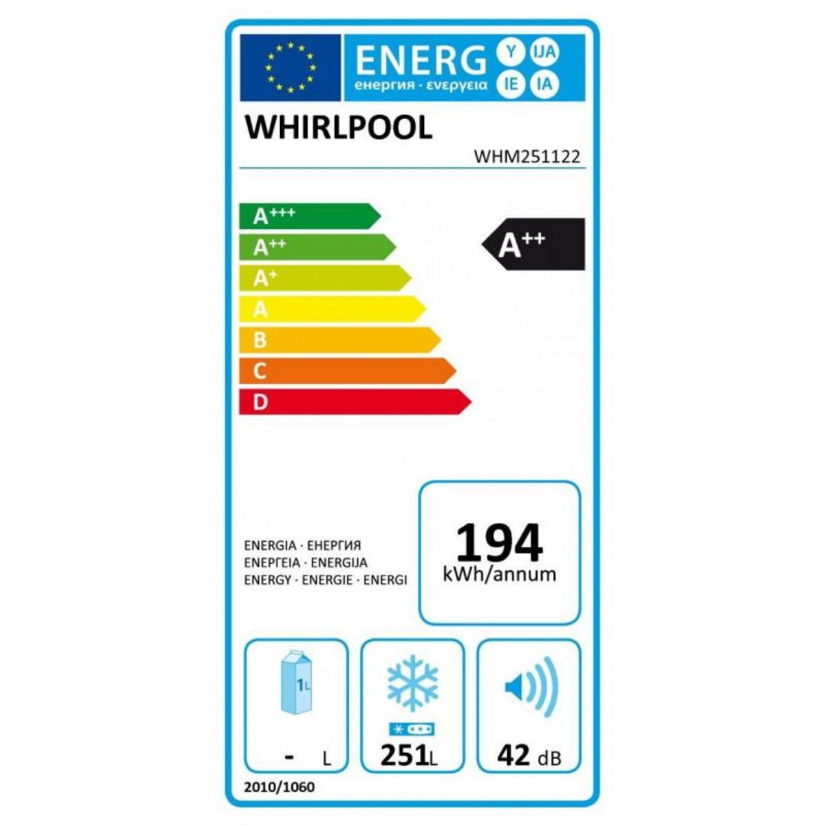 Whirlpool Congélateur coffre 101cm 255l - whm251122
