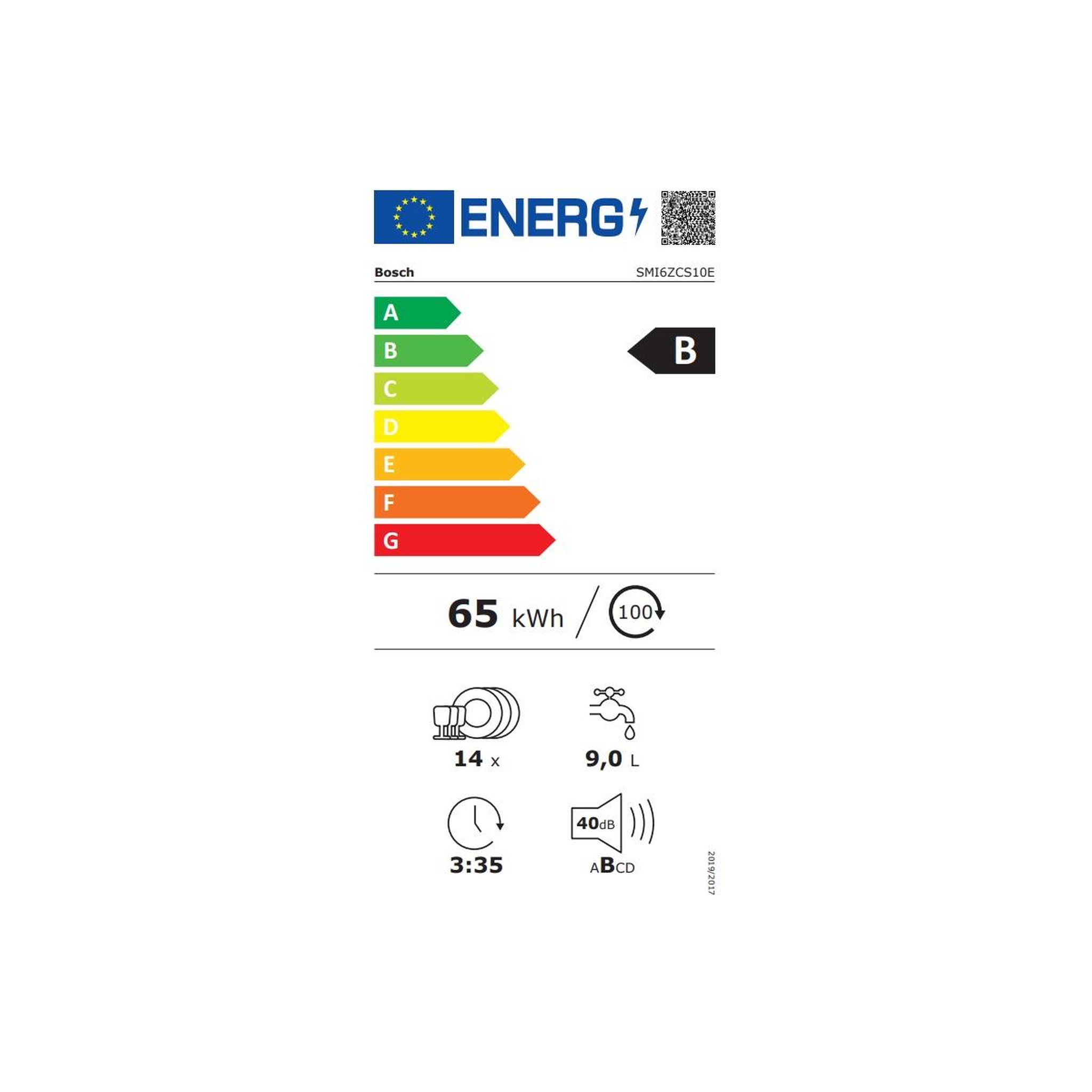 Voir la diapositive 2 : BOSCH Lave-vaisselle 60cm 14 couverts 40db intégrable avec bandeau inox - SMI6ZCS10E