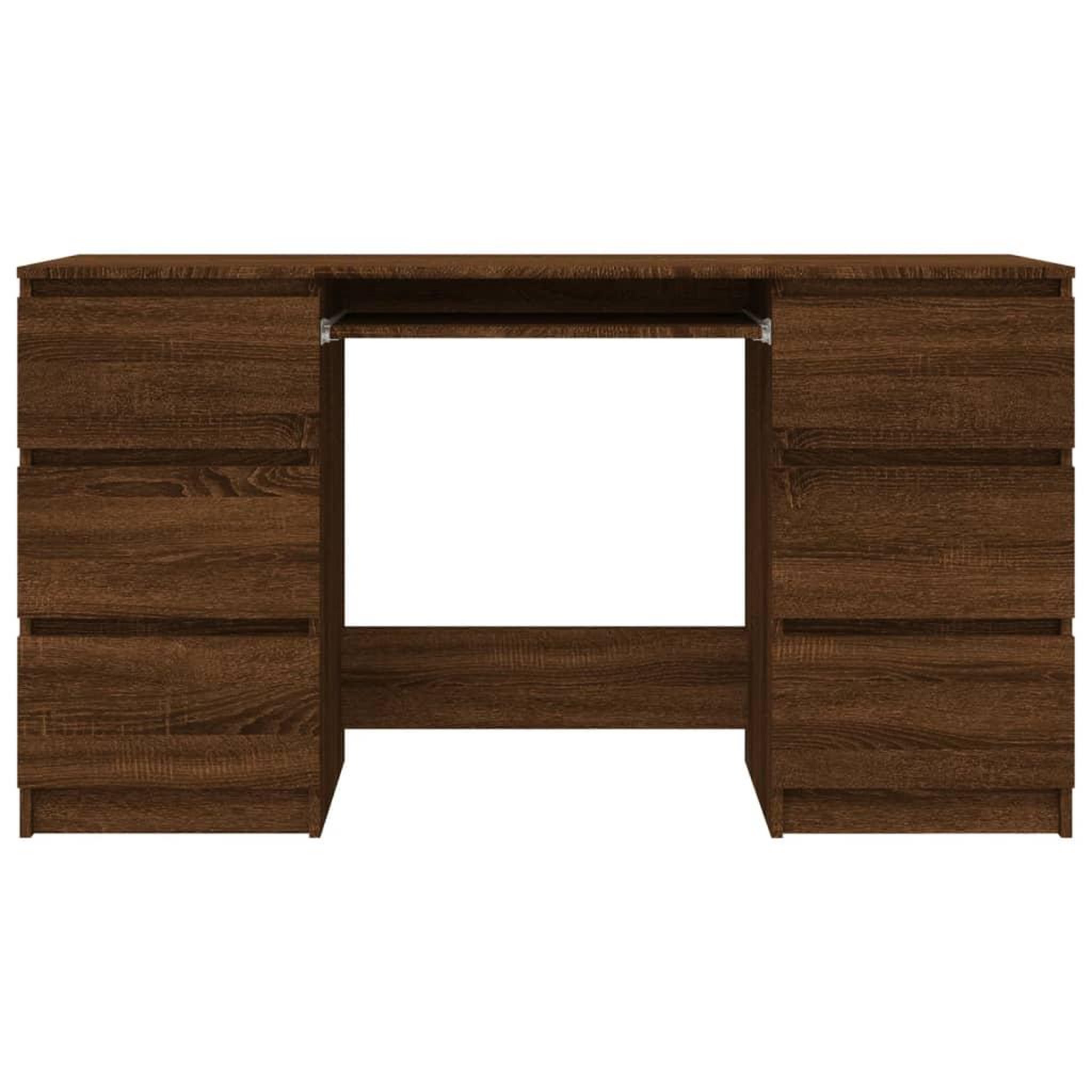 Voir la diapositive 3 : VIDAXL Bureau Chene marron 140x50x77 cm Bois d'ingenierie