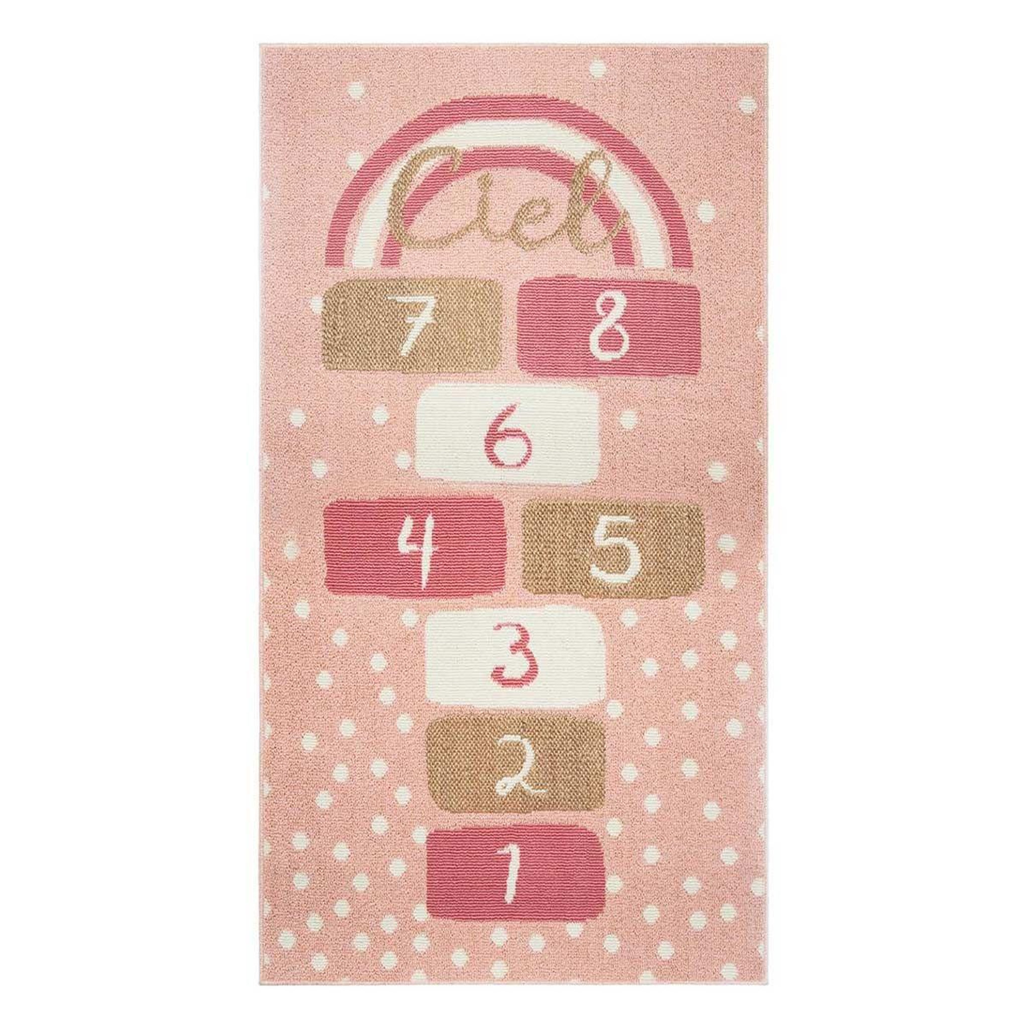 Voir la diapositive 1 : Atmosphera Kids Tapis déco pour enfant  marelle  80x150cm rose