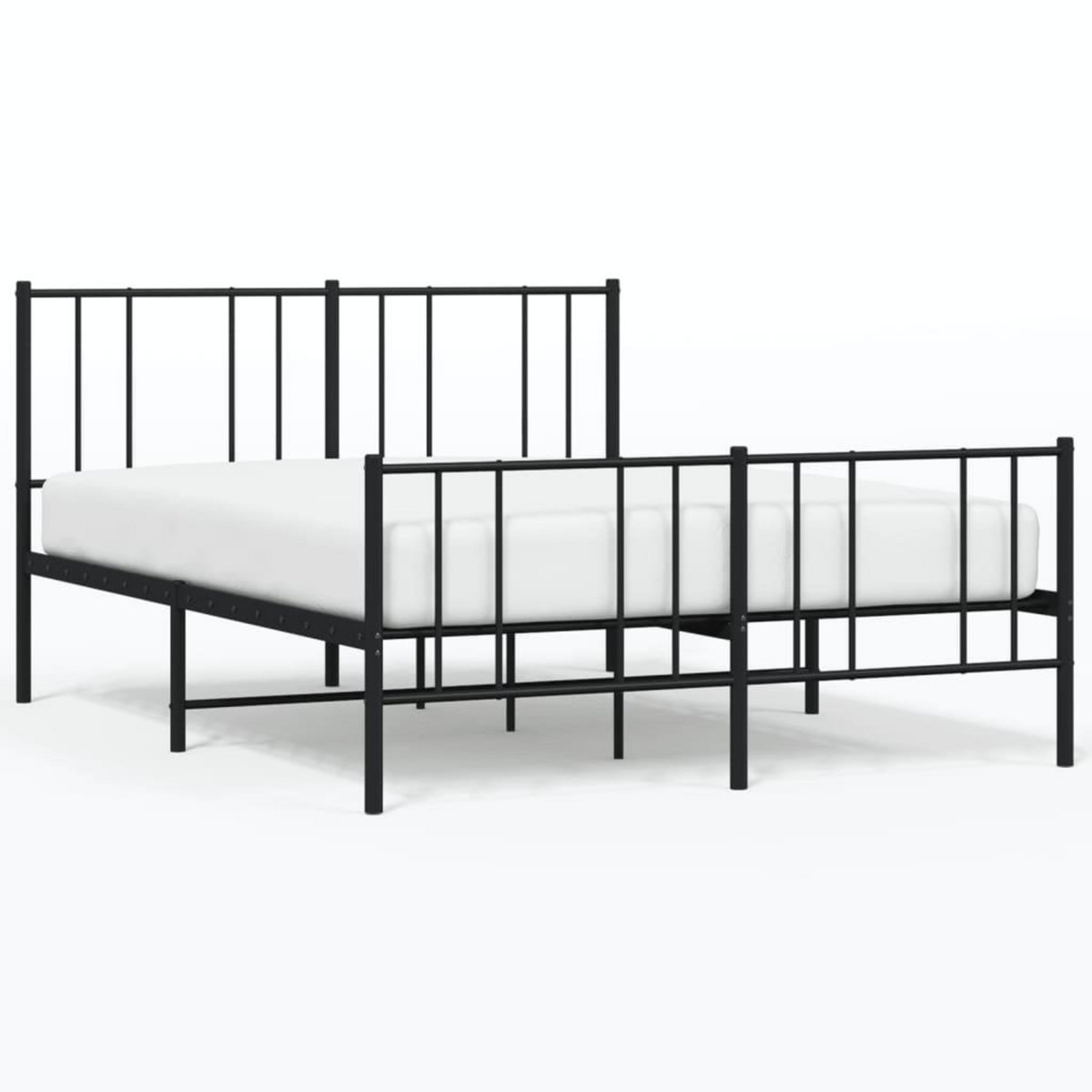 VIDAXL Cadre de lit metal sans matelas avec pied de lit noir 140x190cm