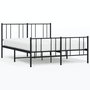 Voir la diapositive 1 : VIDAXL Cadre de lit metal sans matelas avec pied de lit noir 140x190cm