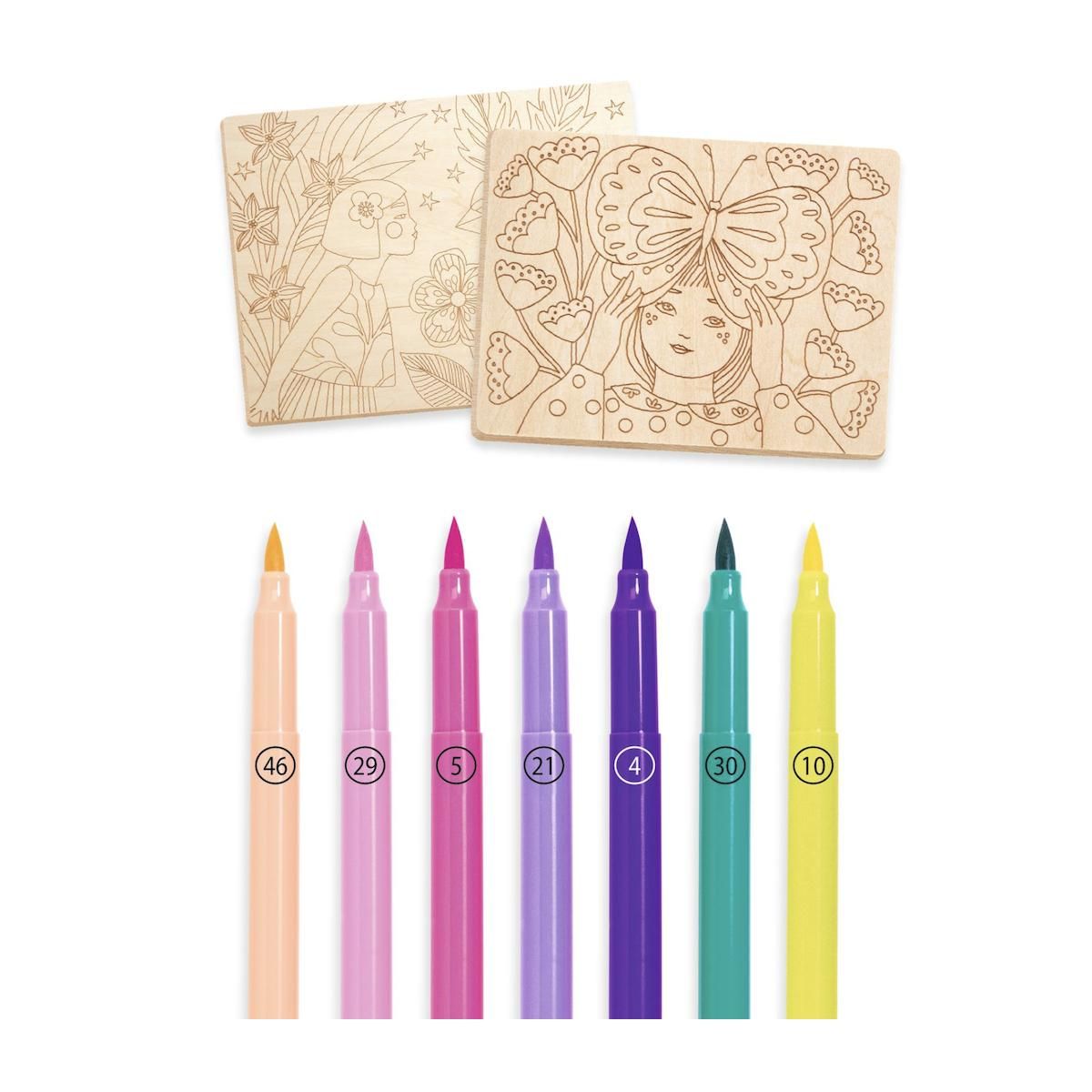 Djeco Coloriage sur bois - Sweet girls -