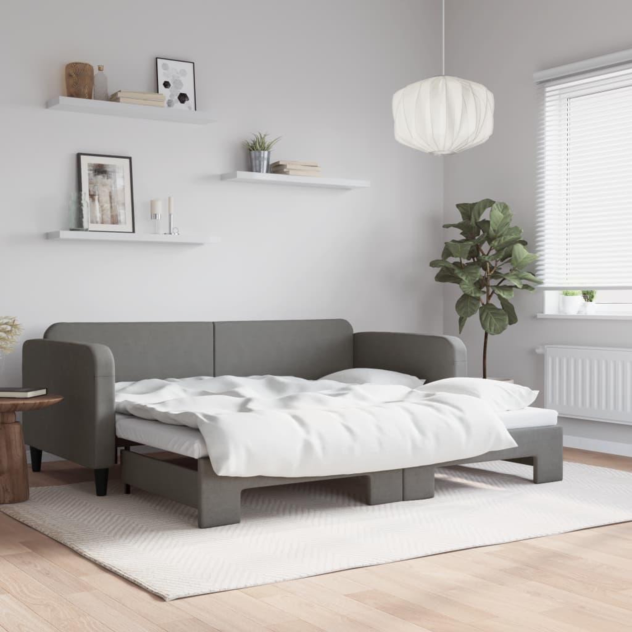 VIDAXL Lit de jour avec gigogne sans matelas gris fonce 90x200 cm