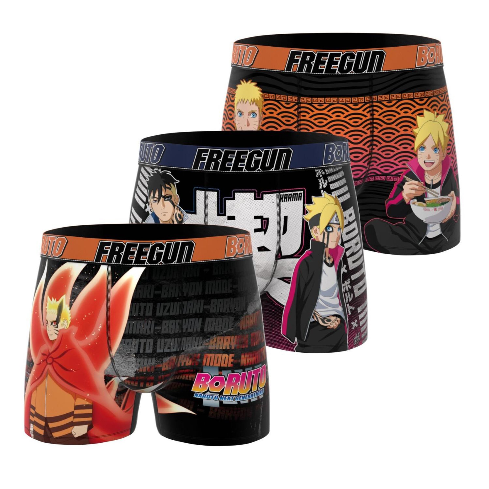 Voir la diapositive 1 : FREEGUN Lot de 3 boxers homme boruto