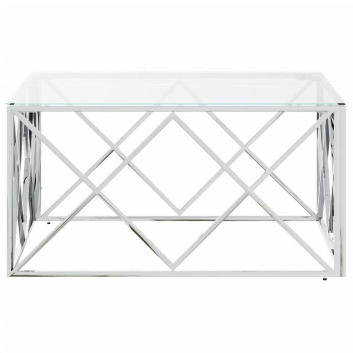 VIDAXL Table basse 80x80x40 cm acier inoxydable et verre