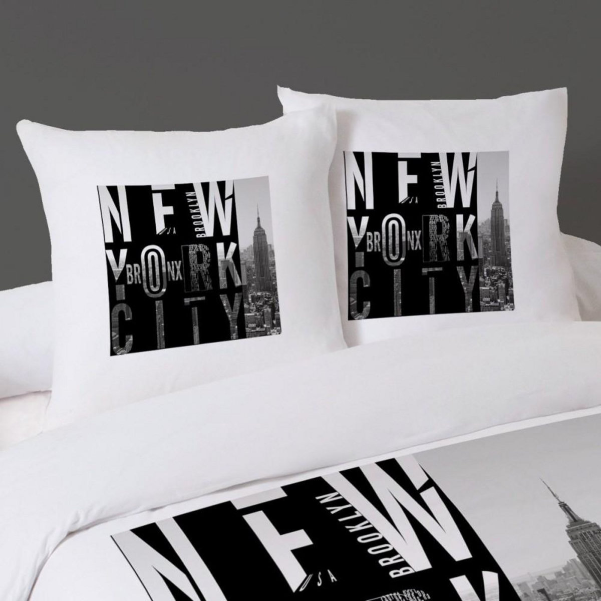 Dourev Housse de couette 260x240 BRONX + 2 taies 100% coton