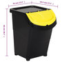 Voir la diapositive 6 : VIDAXL Poubelles empilables avec couvercles 3 pcs noir PP 120 L