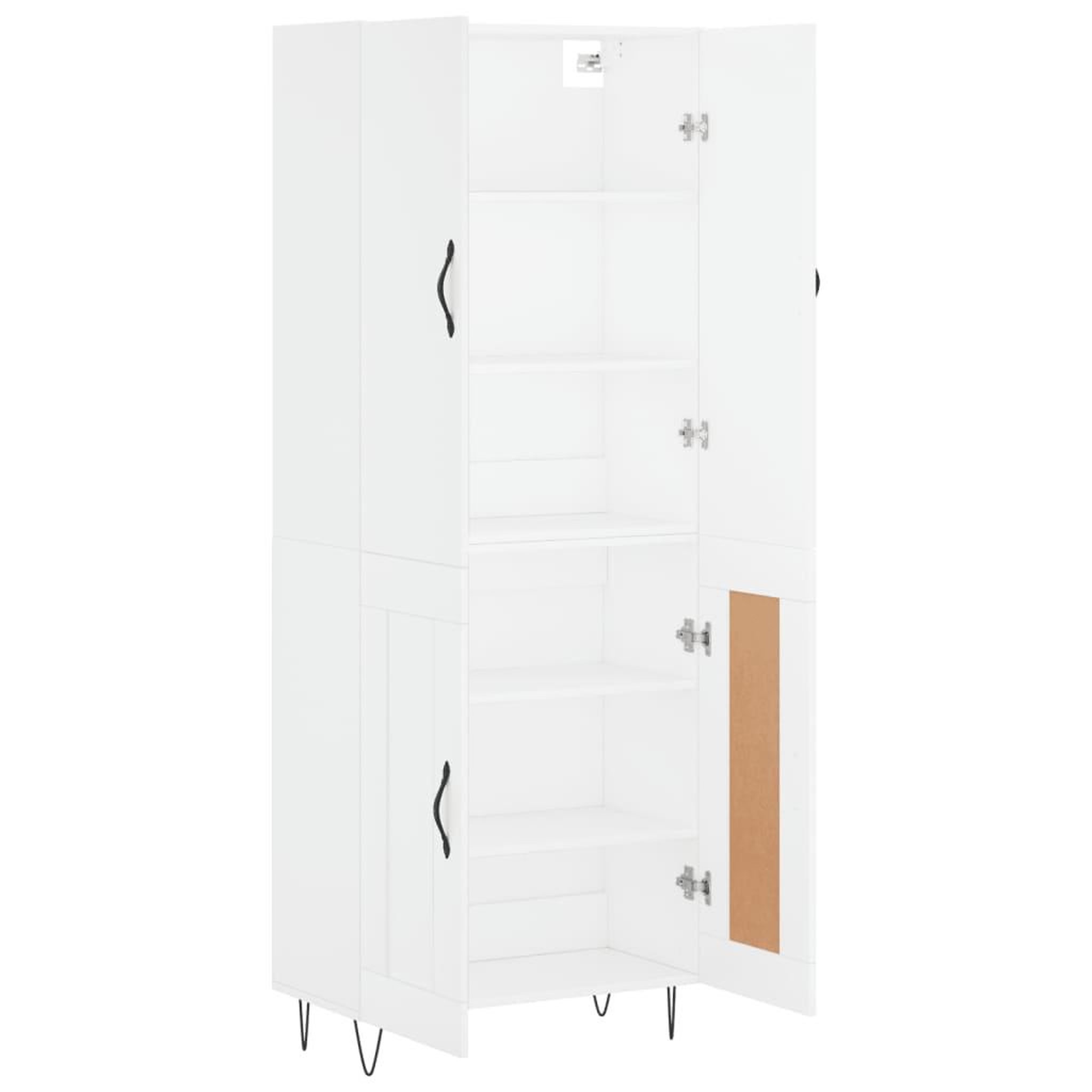 Voir la diapositive 4 : VIDAXL Buffet haut Blanc 69,5x34x180 cm Bois d'ingenierie