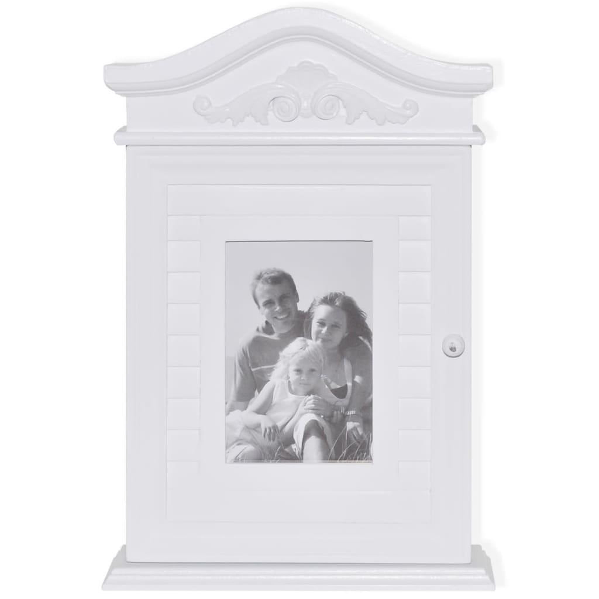 Voir la diapositive 3 : VIDAXL Armoire a cles avec cadre photo Blanc