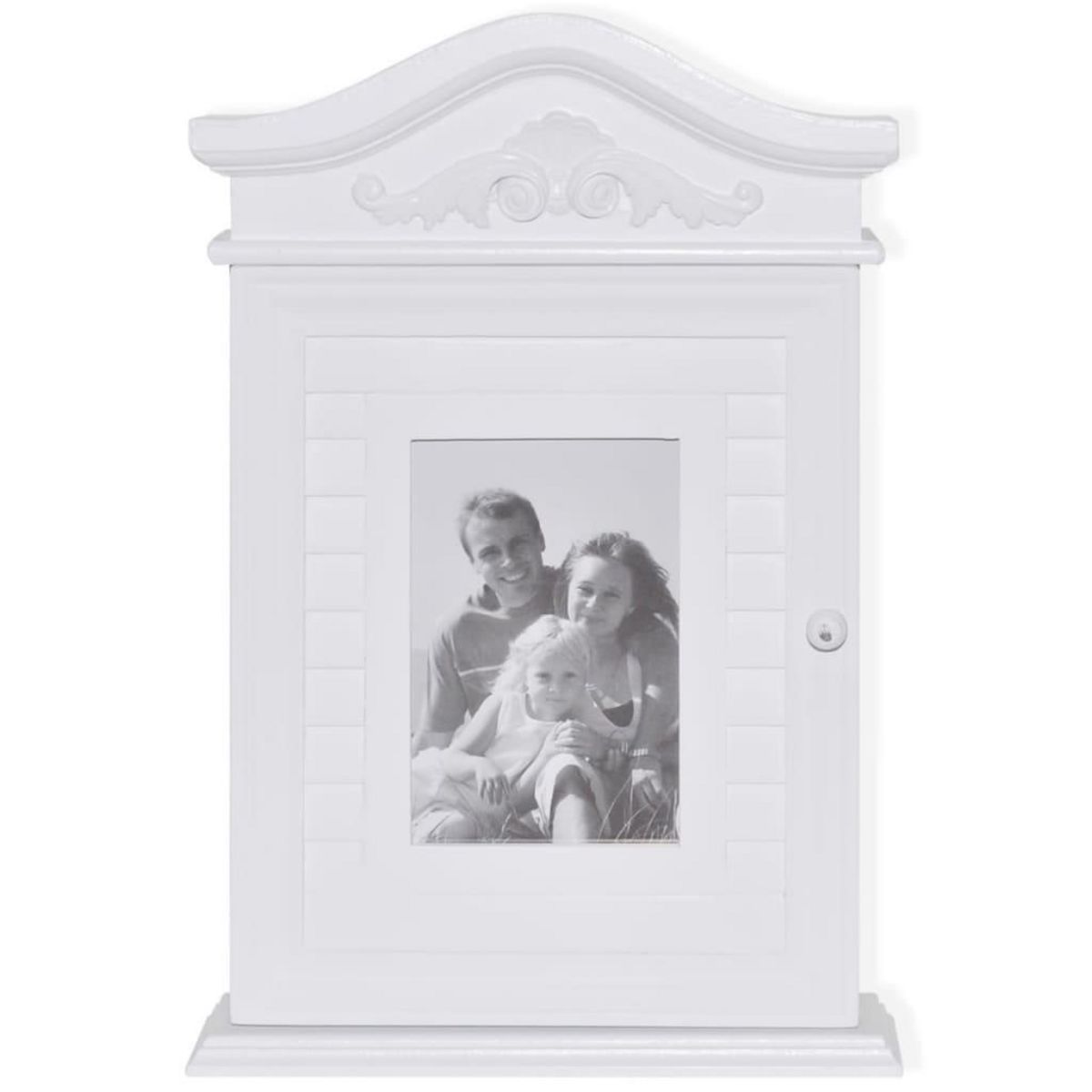 VIDAXL Armoire a cles avec cadre photo Blanc