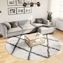 Voir la diapositive 1 : VIDAXL Tapis shaggy a poils longs moderne creme et noir Ø 240 cm