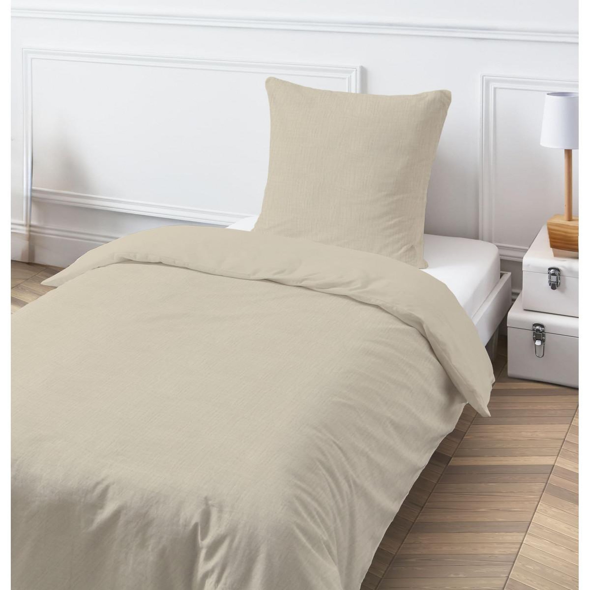 Voir la diapositive 1 : FUTURE HOME Parure de lit simple en gaze de coton