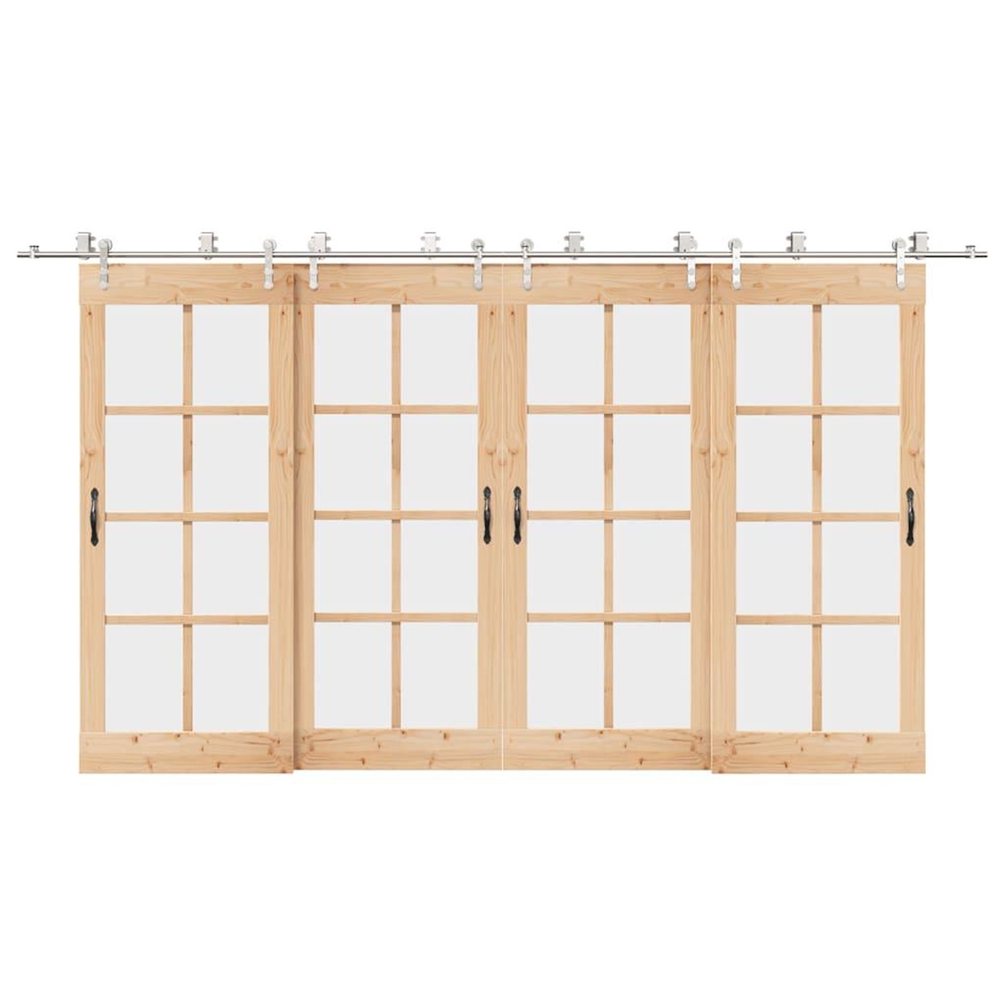 VIDAXL Kit fixation porte coulissante 400 cm Acier inoxydable Argente