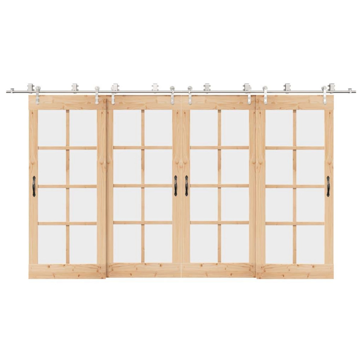 VIDAXL Kit fixation porte coulissante 400 cm Acier inoxydable Argente